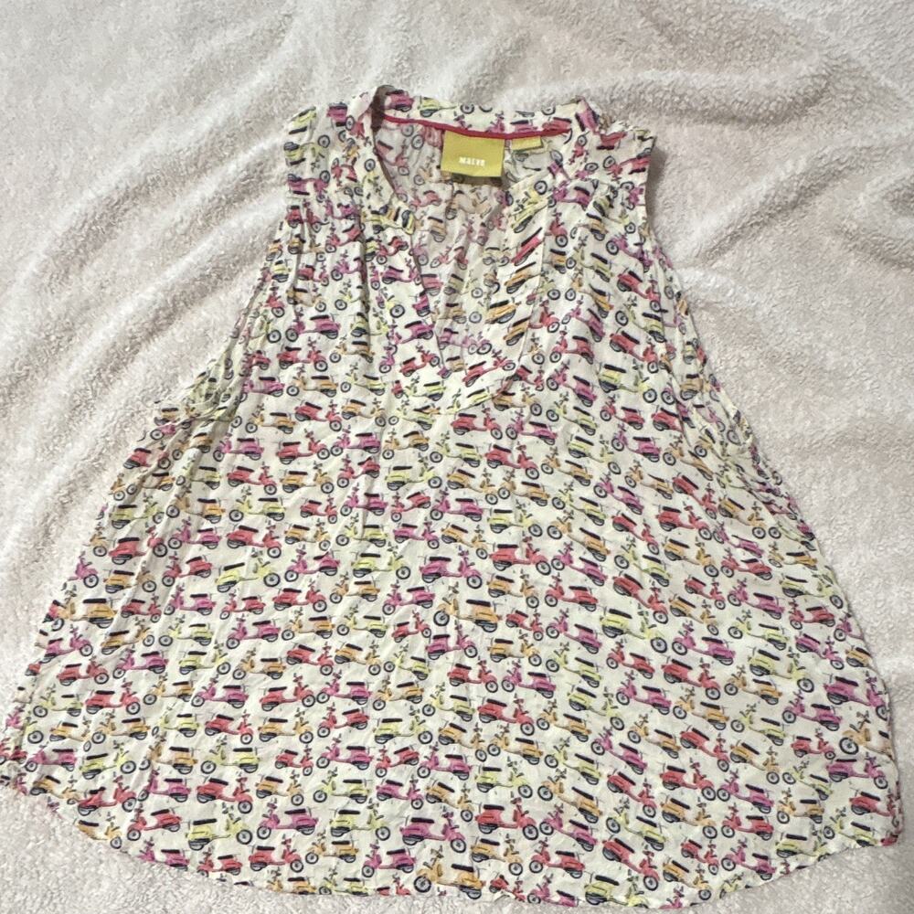 Maeve Women’s Multicolor Scooter Print Pullover Tank V-Neck Sleeveless